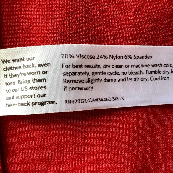 Eileen Fisher Open Front Stretch Crepe Long Jacket In Brick Red Size L - Picture 15 of 15